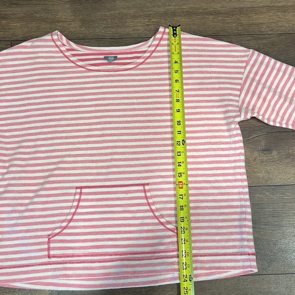 Aerie terry cloth inside out pink and white stripe sweater size large - Picture 6 of 8